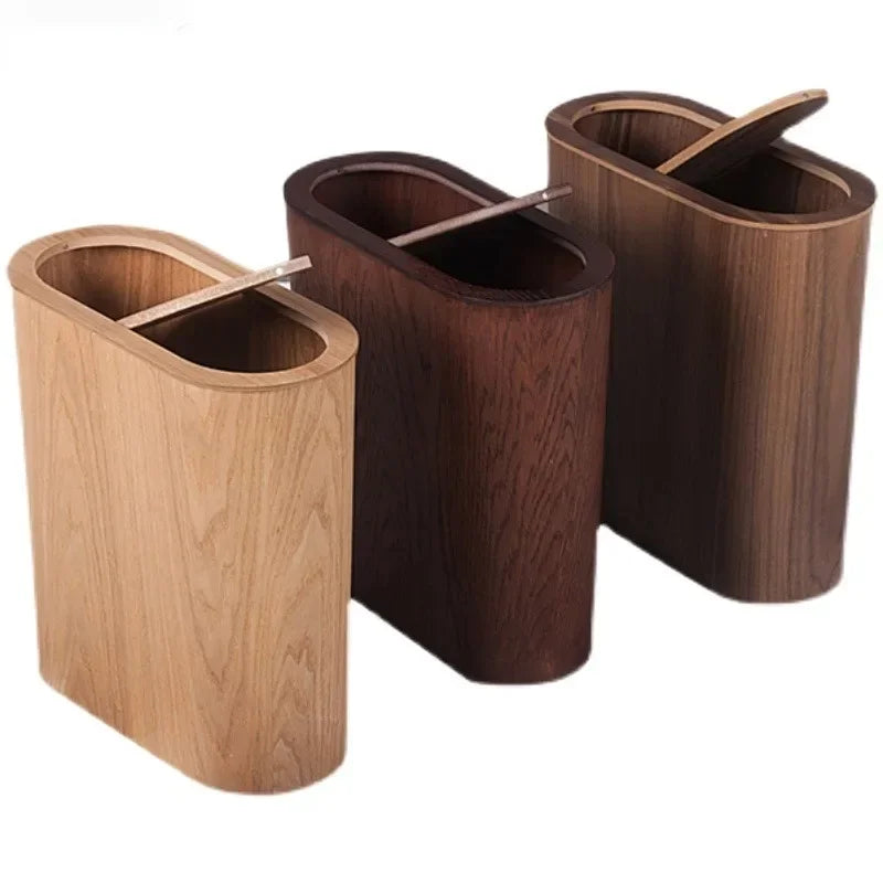 Nordic Wooden Trash Can